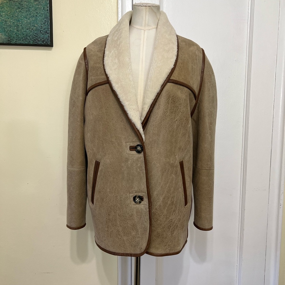 ISABEL MARANT Etoile Anawa Shearling Jacket - Beige - Picture 5 of 16